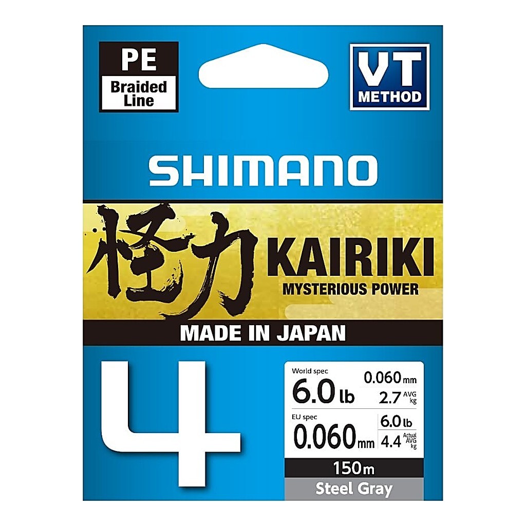 Shimano Line Kairiki 4 150m 0.06mm 4.4kg Steel Gray dans le groupe Lignes de pêche / Tresse de pêche l\'adresse Sportfiskeprylar.se (5000041961DO)