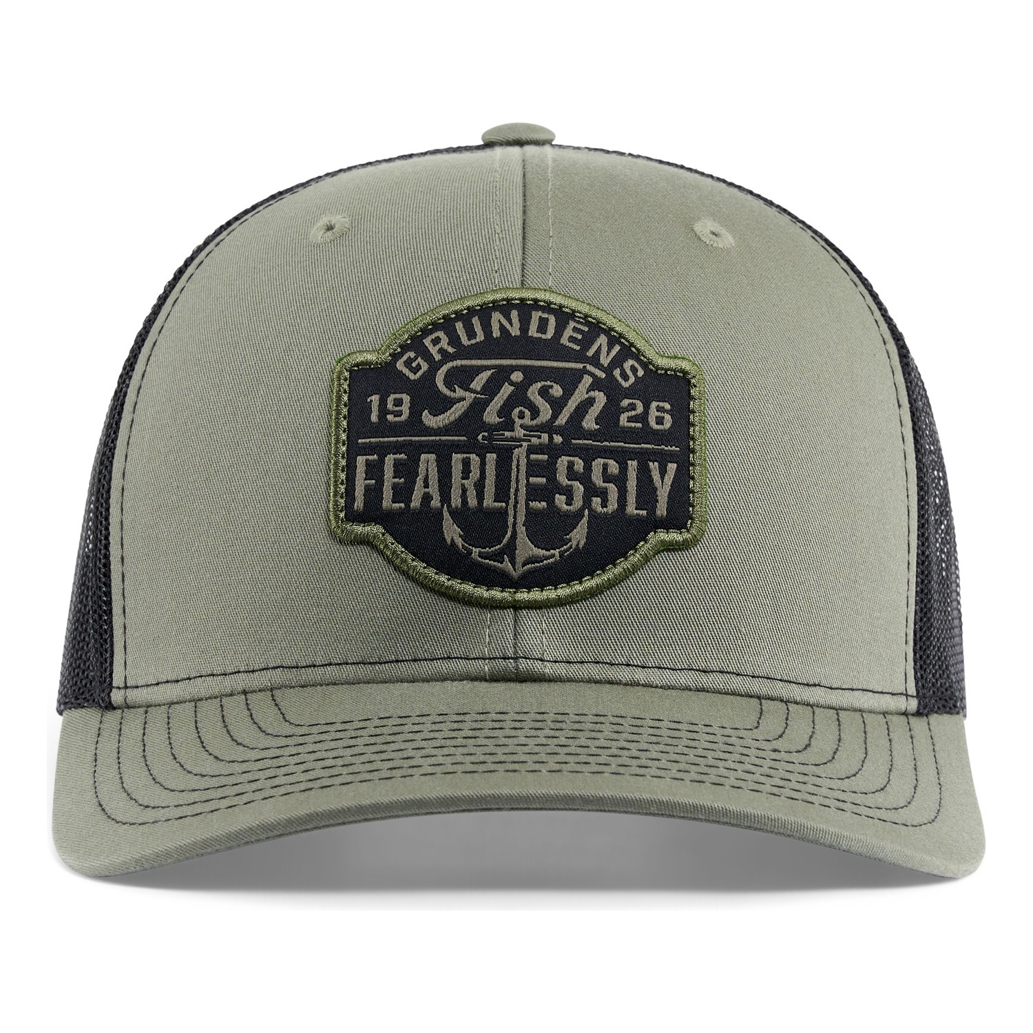 Grundéns Fish Fearlessly Trucker Loden dans le groupe Habits et chaussures / Chapeau de peche, casquette peche / Casquettes / Casquettes trucker l\'adresse Sportfiskeprylar.se (50231-353-0001)