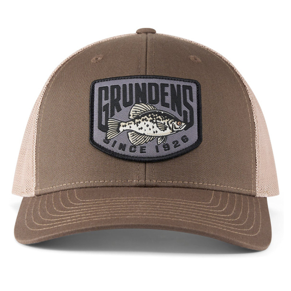 Grundéns Crappie Patch Trucker Driftwood/Khaki dans le groupe Habits et chaussures / Chapeau de peche, casquette peche / Casquettes / Casquettes trucker l\'adresse Sportfiskeprylar.se (50461-232-0001)