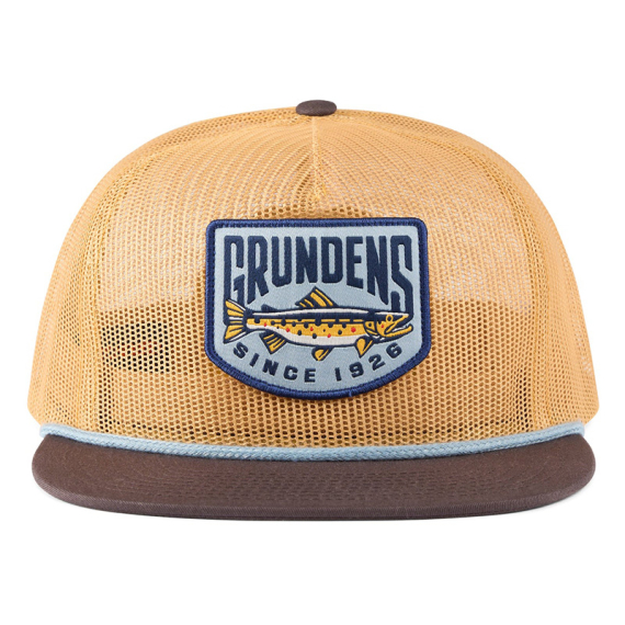 Grundéns Trout Patch Mesh Trucker Whiskey/Dark Brown dans le groupe Habits et chaussures / Chapeau de peche, casquette peche / Casquettes / Casquettes trucker l\'adresse Sportfiskeprylar.se (50485-241-0001)