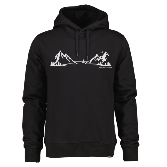Didriksons Ven USX Hoodie Landscape Black dans le groupe Habits et chaussures / Habits / Sweats / Hoodies l\'adresse Sportfiskeprylar.se (505983060004r)