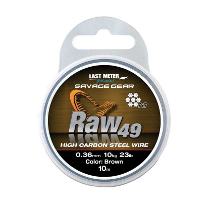 Savage Gear Raw49 0.54mm 23kg 50lb Uncoated Brown 10m dans le groupe Hameçons et terminal tackle / Leaders et Bas de ligne / Bas de ligne / Câble l\'adresse Sportfiskeprylar.se (54894)