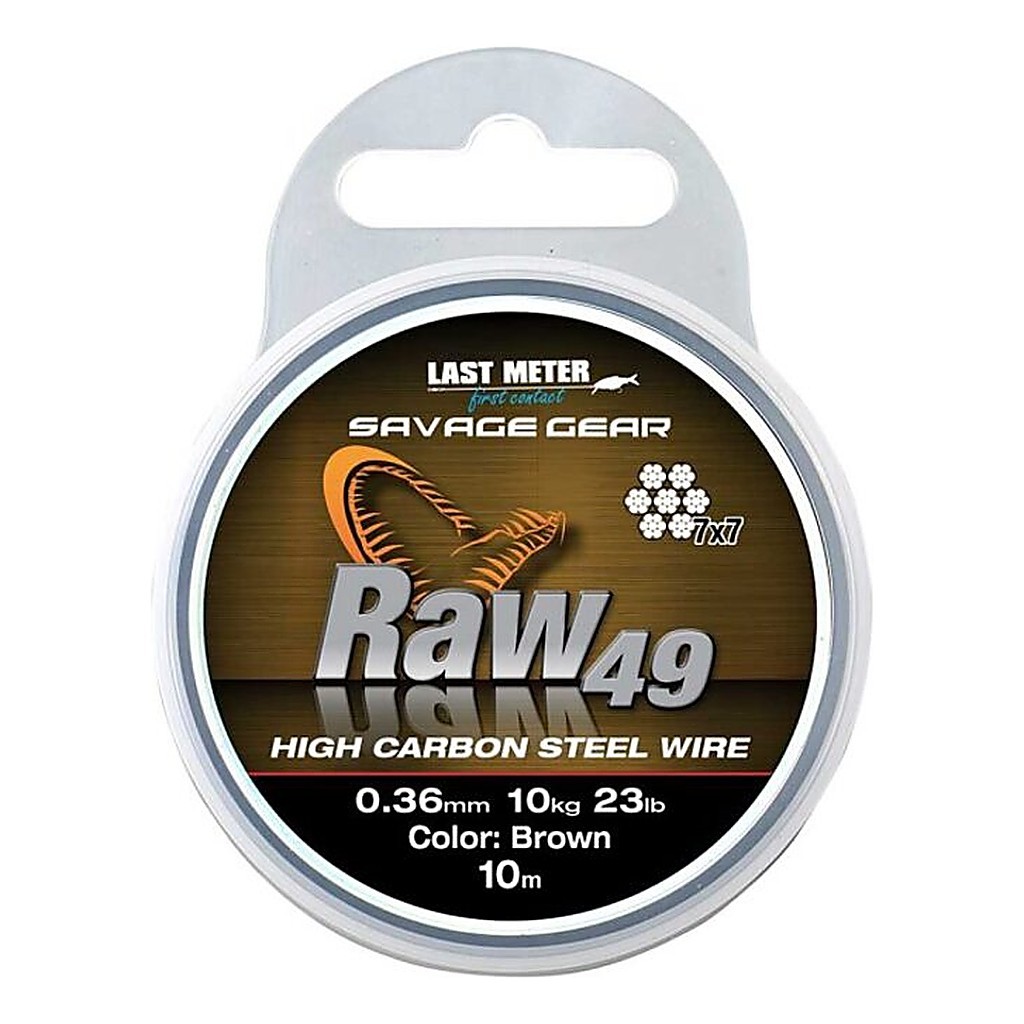 Savage Gear Raw49 Uncoated Brown 10m dans le groupe Hameçons et terminal tackle / Leaders et Bas de ligne / Bas de ligne / Câble l\'adresse Sportfiskeprylar.se (54894r)