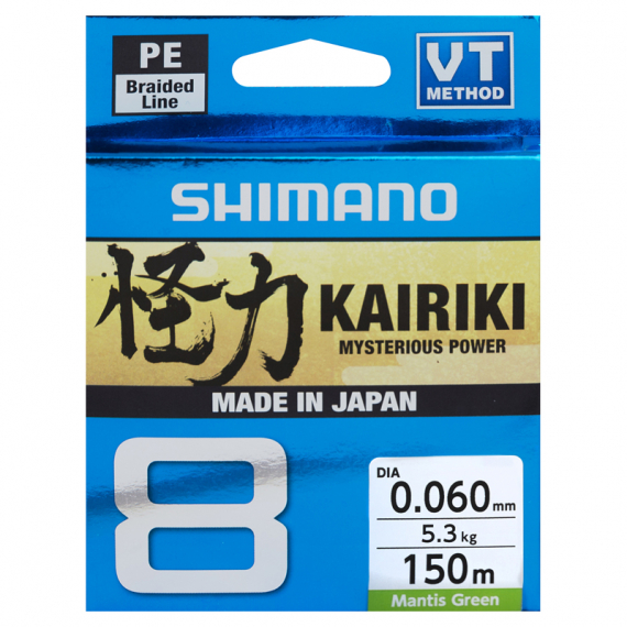 Shimano Kairiki 8 150m Mantis Green dans le groupe Lignes de pêche / Tresse peche l\'adresse Sportfiskeprylar.se (59WPLA58R01r)