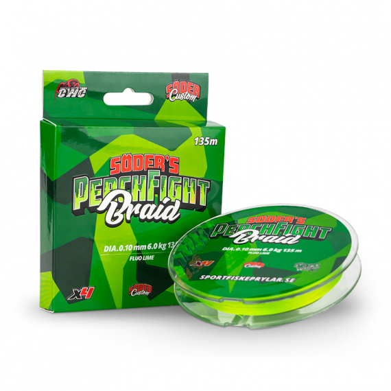 Söder PerchFight Braid X4 135m, Fluo Lime dans le groupe Lignes de pêche / Tresse peche l\'adresse Sportfiskeprylar.se (60-SPE010-01357r)