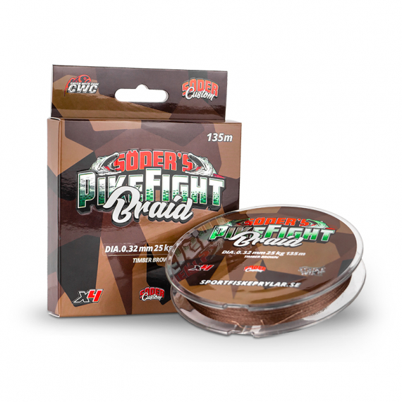 Söder PikeFight Braid X4 135m, Timber Brown - 0.28mm dans le groupe Lignes de pêche / Tresse peche l\'adresse Sportfiskeprylar.se (60-SPE028-01350)