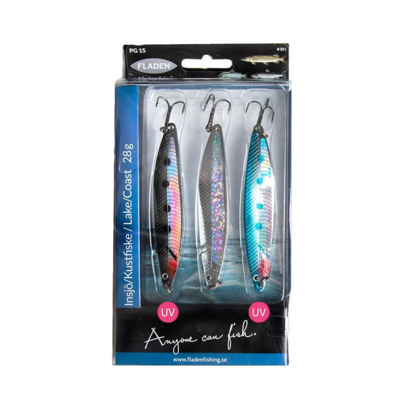 Fladen Nidingen 28g 3-pack, Black/Silver/Blue dans le groupe Leurre de la peche / Leurre truite / Leurres truite de mer l\'adresse Sportfiskeprylar.se (7011-TR1)