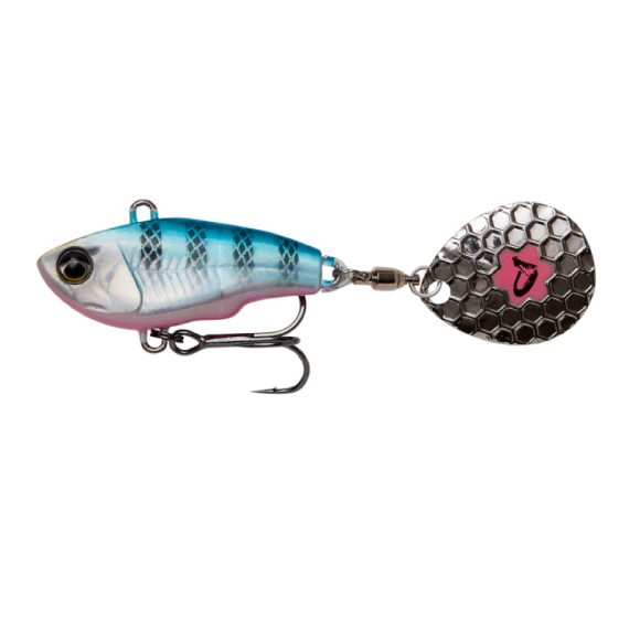 Savage Gear Fat Tail Spin 8cm, 24g Sinking - Blue Silver Pink dans le groupe Leurre de la peche / Appâts vibrants l\'adresse Sportfiskeprylar.se (71772)