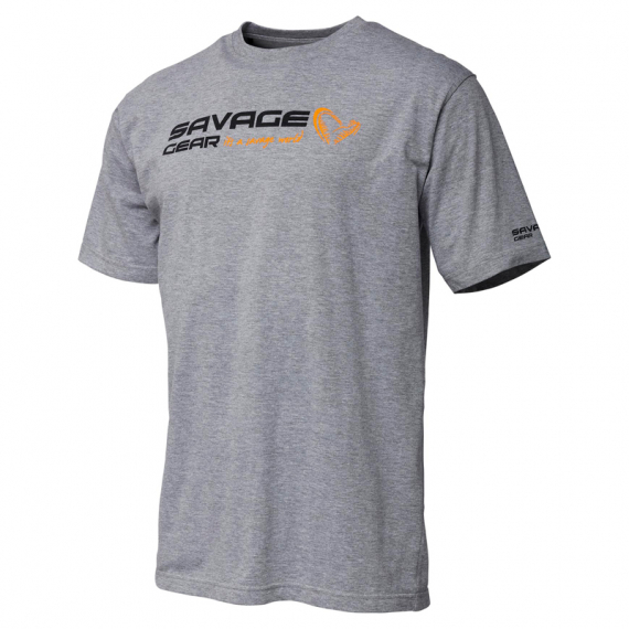Savage Gear Signature Logo T-Shirt, Grey Melange dans le groupe Habits et chaussures / Habits / T-shirts l\'adresse Sportfiskeprylar.se (73649r)