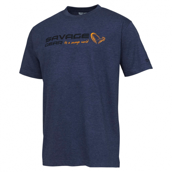 Savage Gear Signature Logo T-Shirt, Blue Melange dans le groupe Habits et chaussures / Habits / T-shirts l\'adresse Sportfiskeprylar.se (73654r)