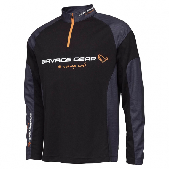 Savage Gear Tournament Gear Shirt 1/2 Zip, Black Ink dans le groupe Habits et chaussures / Habits / Sweats / T-shirts manches longues l\'adresse Sportfiskeprylar.se (73682r)
