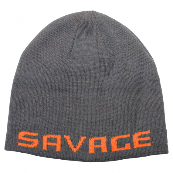 Savage Gear Logo Beanie, Rock Grey/Orange dans le groupe Habits et chaussures / Casquettes et chapeaux / Bérets et chapeaux l\'adresse Sportfiskeprylar.se (73738)