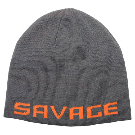 Savage Gear Logo Beanie, Rock Grey/Orange dans le groupe Habits et chaussures / Chapeau de peche, casquette peche / Bérets et chapeaux l\'adresse Sportfiskeprylar.se (73738)