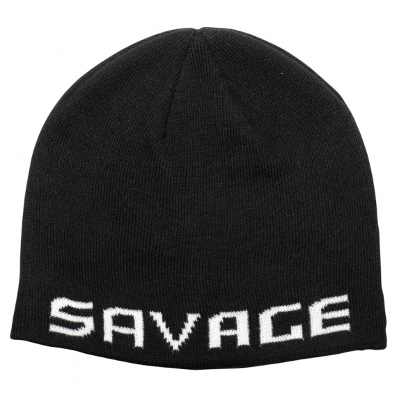 Savage Gear Logo Beanie, Black/White dans le groupe Habits et chaussures / Casquettes et chapeaux / Bérets et chapeaux l\'adresse Sportfiskeprylar.se (73739)