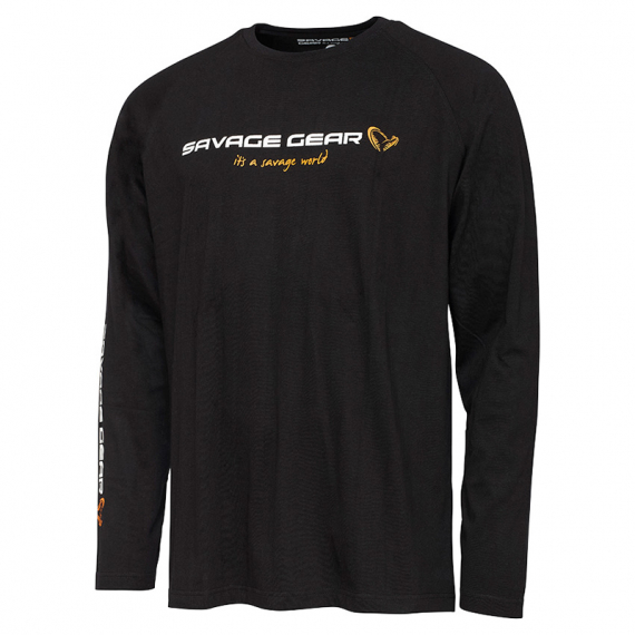 Savage Gear Signature Logo Long Sleeve T-Shirt Black Caviar dans le groupe Habits et chaussures / Habits / Sweats / T-shirts manches longues l\'adresse Sportfiskeprylar.se (73909r)