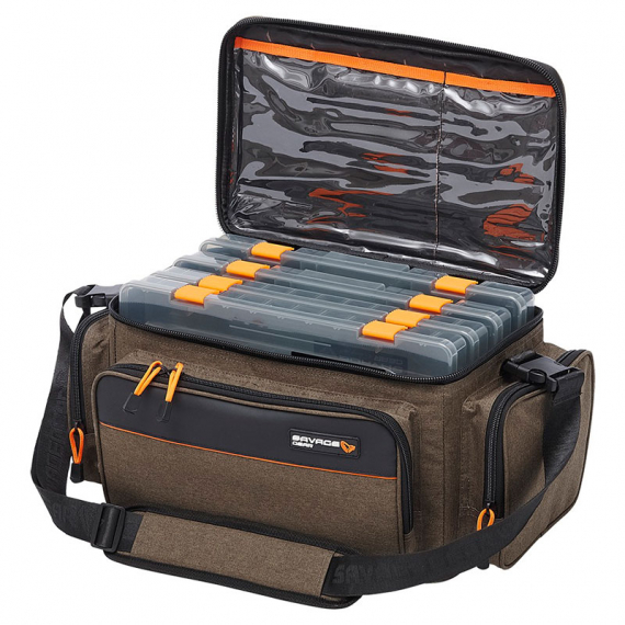 Savage Gear System Box Bag L 4 Boxes 24x47x30cm 18L dans le groupe Stockage / Sac de peche / Sacs à leurres l\'adresse Sportfiskeprylar.se (74243)