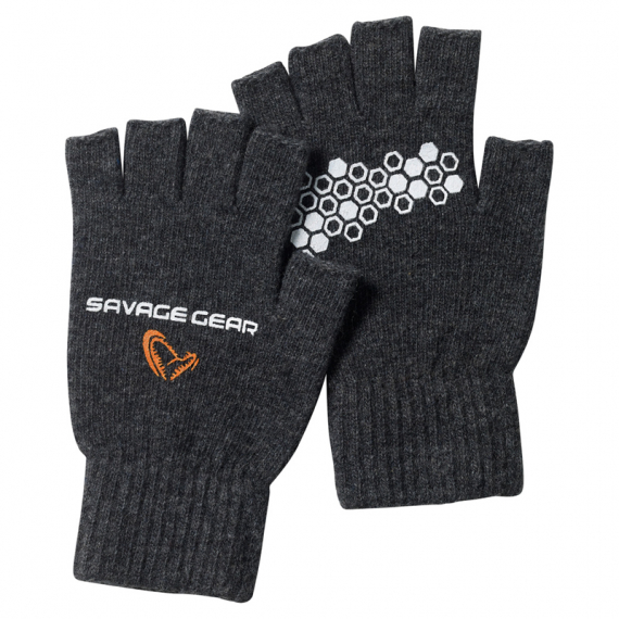 Savage Gear Knitted Half Finger Glove Dark Grey Melange dans le groupe Habits et chaussures / Habits / Gant peche l\'adresse Sportfiskeprylar.se (76550r)