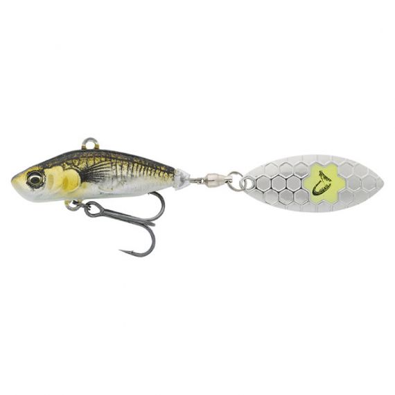 Savage Gear 3D Sticklebait Tailspin 8cm, 18g Sinking - Green Silver Ayu dans le groupe Leurre de la peche / Appâts vibrants l\'adresse Sportfiskeprylar.se (76818)