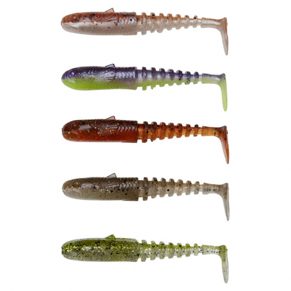 Savage Gear Gobster Shad 9cm 9g (5-Pack) - Clear Water Mix dans le groupe Leurre de la peche / Leurre souple / Jigs pour perches et pour sandres l\'adresse Sportfiskeprylar.se (76954)