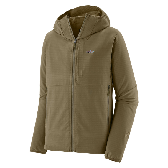 Patagonia M\'s R1 TechFace Fitz Roy Trout Hoody Dark Ash dans le groupe Habits et chaussures / Habits / Sweats / Pulls polaire l\'adresse Sportfiskeprylar.se (81786-DKAS-Sr)