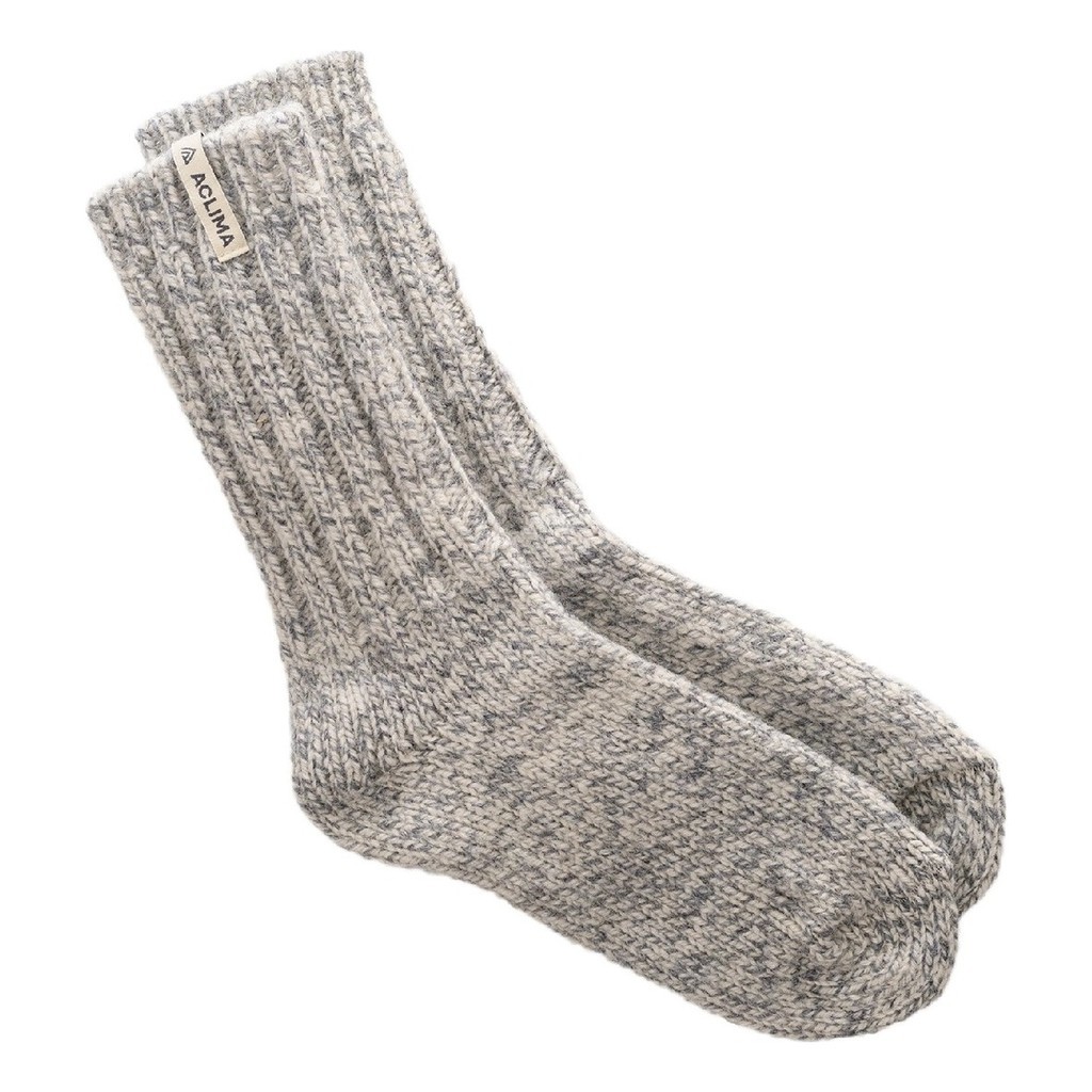 Aclima Norwegian Wool Socks Grey / White dans le groupe Habits et chaussures / Vêtements / Vêtements chauds et sous vêtements / Chaussettes l\'adresse Sportfiskeprylar.se (90-107363r)