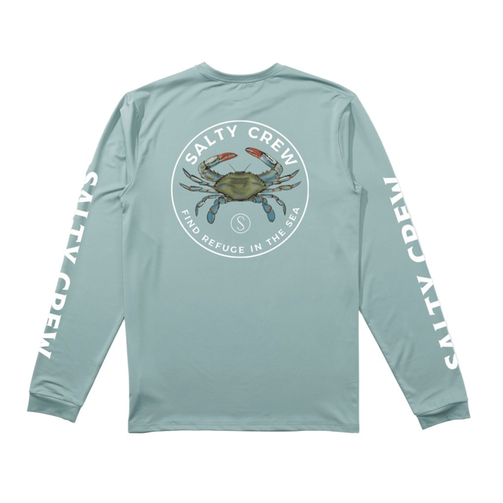 Salty Crew Blue Crabber L/S Sunshirt MACKEREL dans le groupe Habits et chaussures / Vêtements anti-UV l\'adresse Sportfiskeprylar.se (9334966015923r)