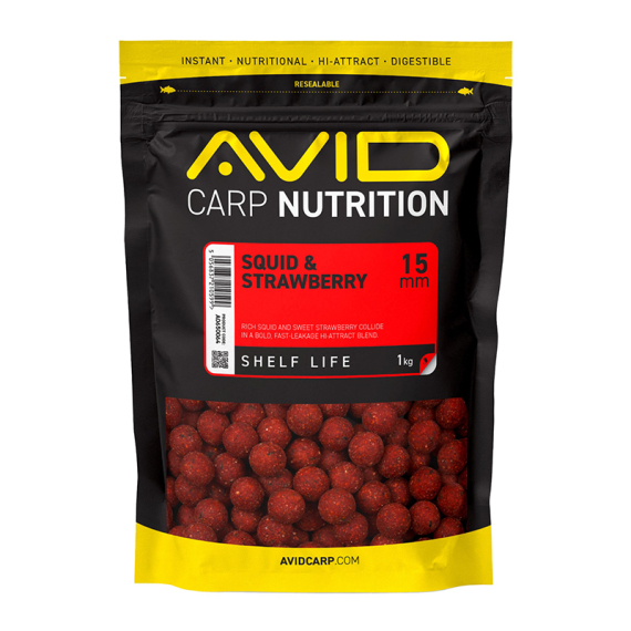 Avid Squid & Strawberry Boilies 1kg dans le groupe Leurre de la peche / Bouillettes, esches et amorce l\'adresse Sportfiskeprylar.se (A0650064r)