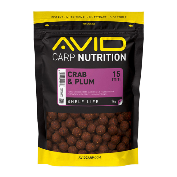 Avid Crab & Plum Boilies - 1kg dans le groupe Leurre de la peche / Bouillettes, esches et amorce l\'adresse Sportfiskeprylar.se (A0650066r)