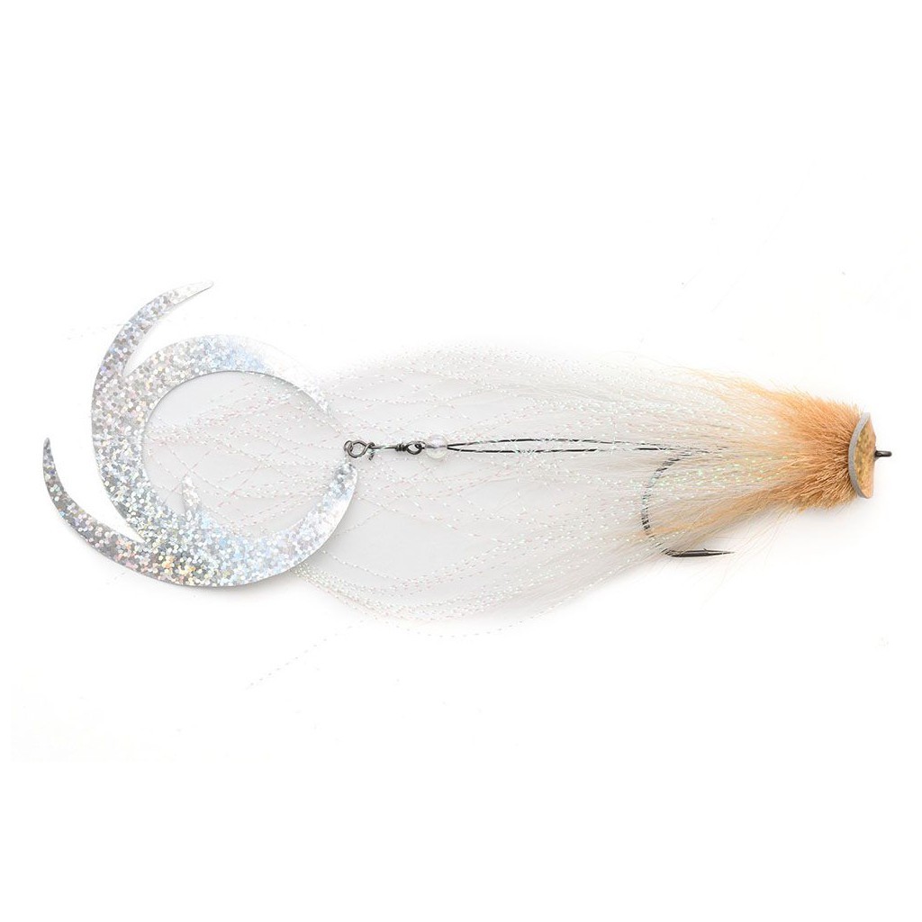Vision Pike - Waterpusher Natural Brown & White fly #6/0 dans le groupe Leurres de pêche / Mouches / Mouches à brochets l\'adresse Sportfiskeprylar.se (A276900064-60)
