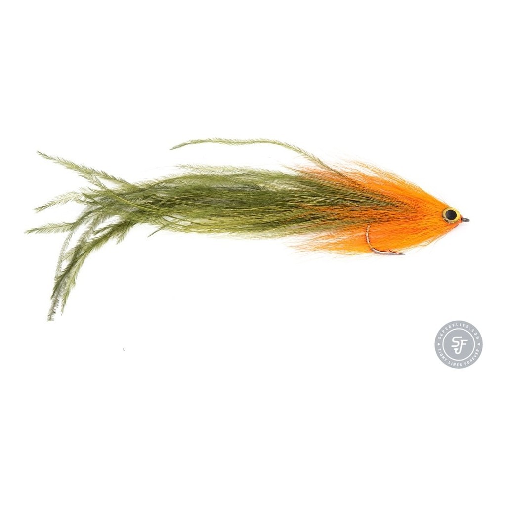 Vision Pike - Beast Orange/Olive fly #6/0 dans le groupe Leurres de pêche / Mouches / Mouches à brochets l\'adresse Sportfiskeprylar.se (A276900150-60)