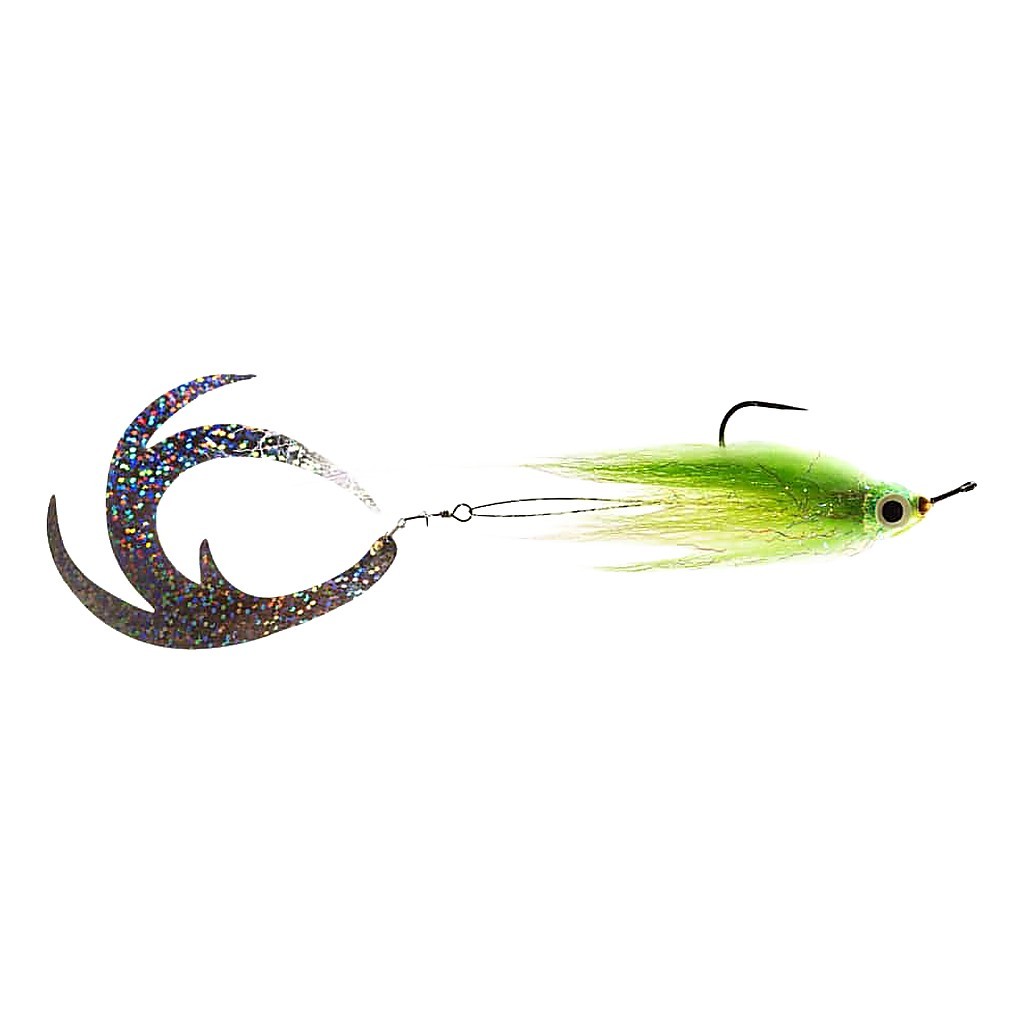 Vision Pike - Jig Dragontail Fl Yellow/Chartreuse fly #4/0 dans le groupe Leurres de pêche / Mouches / Mouches à brochets l\'adresse Sportfiskeprylar.se (A276900232-40)