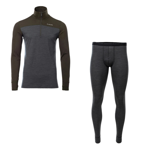 Aclima LightWool 180 Polo w/zip & Longs M\'s Tarmac/Marengo dans le groupe Habits et chaussures / Habits / Vêtements chauds et sous vêtements l\'adresse Sportfiskeprylar.se (ACLLW180SET)