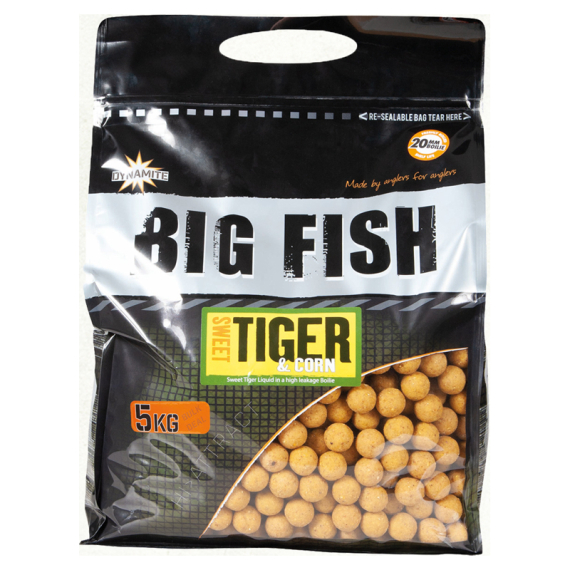 Dynamite Baits Big Fish Sweet Tiger & Corn Boilies 5kg dans le groupe Leurre de la peche / Bouillettes, esches et amorce / Bouillette, bouillette carpe l\'adresse Sportfiskeprylar.se (ADY041535r)