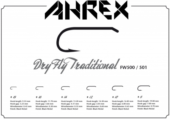 Ahrex FW501 - Dry Fly Traditional Barbless dans le groupe Hameçons et terminal tackle / Hameçons / Hameçons mouche l\'adresse Sportfiskeprylar.se (AFW501-8r)