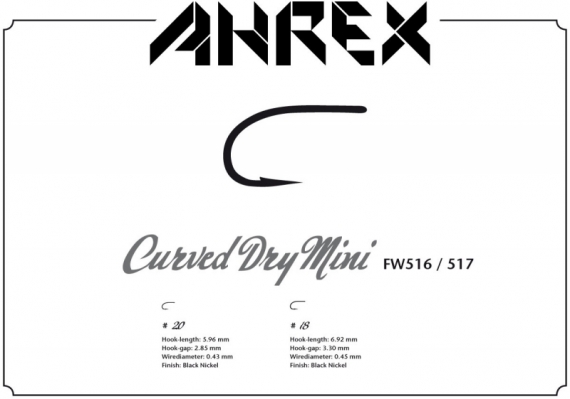 Ahrex FW516 - Curved Dry Mini #18 dans le groupe Hameçons et terminal tackle / Hameçons / Hameçons mouche l\'adresse Sportfiskeprylar.se (AFW516-18)