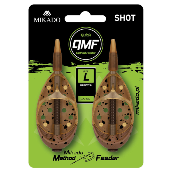 Mikado Method Feeder Shot Q.M.F. System L (2pcs) dans le groupe Hameçons et terminal tackle / Accessoires montages / Feeders l\'adresse Sportfiskeprylar.se (AMFS-QMF-2L-30Br)