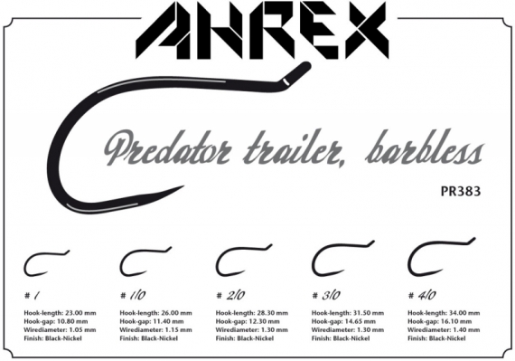 Ahrex PR383 - Predator Trailer Hook, Barbless #1/0 dans le groupe Hameçons et terminal tackle / Hameçons / Hameçons mouche l\'adresse Sportfiskeprylar.se (APR383-1_0)