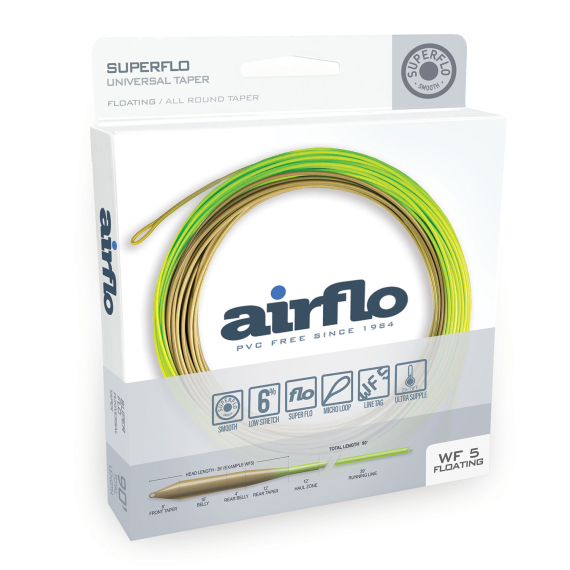 Airflo Superflo Universal Taper Floating Fly Line dans le groupe Lignes de pêche / Lignes de pêche à la mouche / Soies une main l\'adresse Sportfiskeprylar.se (ASF-UT-WF3F-MOSS-CHARTr)