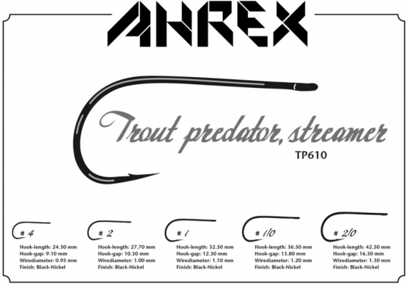 Ahrex TP610 - Trout Predator Streamer #1/0 dans le groupe Hameçons et terminal tackle / Hameçons / Hameçons mouche l\'adresse Sportfiskeprylar.se (ATB610-1_0)