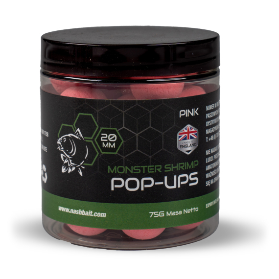 Nash Monster Shrimp Pop Ups dans le groupe Leurre de la peche / Bouillettes, esches et amorce / Popups & Wafters l\'adresse Sportfiskeprylar.se (B6526-TPr)