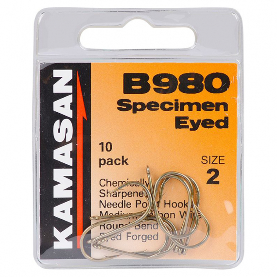 Kamasan B980 Specimen Eyed 10-pack dans le groupe Hameçons et terminal tackle / Hamecon peche / Hameçon carpe l\'adresse Sportfiskeprylar.se (B980-000r)