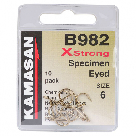 Kamasan B982 - Xstrong Specimed Eyed dans le groupe Hameçons et terminal tackle / Hamecon peche / Hameçon carpe l\'adresse Sportfiskeprylar.se (B982-08r)
