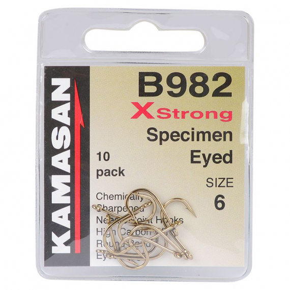 Kamasan B982 - Xstrong Specimed Eyed-4 dans le groupe Hameçons et terminal tackle / Hameçons / Hameçons specimen l\'adresse Sportfiskeprylar.se (B982-04)