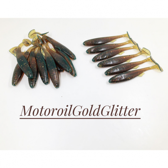 Boni Baits Mini Happy 8,5cm (Bulk) - Motoroil Gold Glitter dans le groupe Leurres / Leures fait main l\'adresse Sportfiskeprylar.se (BBMH5)