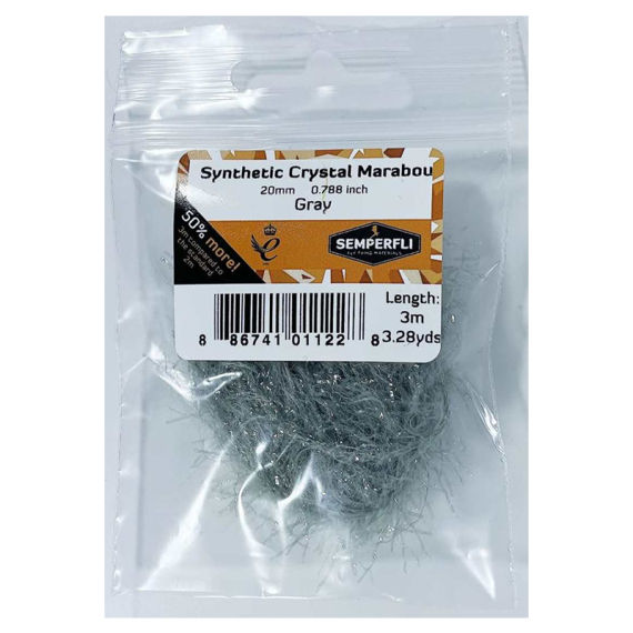 Semperfli Synthetic Crystal Marabou 20mm - Dark Gray dans le groupe Hameçons et terminal tackle / Fabrication mouche / Matériel de montage de mouches / Yarn et chenille l\'adresse Sportfiskeprylar.se (BMAR100DGR)
