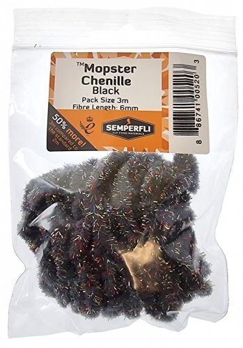 Semperfli Mopster Mop Chenille - Black dans le groupe Hameçons et terminal tackle / Fabrication mouche / Matériel de montage de mouches / Yarn et chenille l\'adresse Sportfiskeprylar.se (BMOP000BLKr)