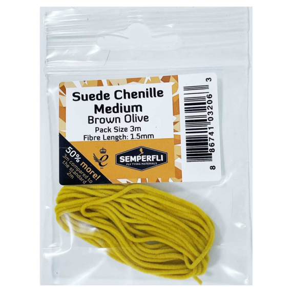Semperfli Suede Chenille 1.5mm Medium dans le groupe Techniques de pêche / Peche a la mouche / Fabrication mouche / Matériel fabrication mouche / Yarn et chenille l\'adresse Sportfiskeprylar.se (BSC2003BLKr)
