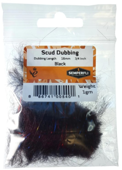 Semperfli Scud Dubbing - Black dans le groupe Hameçons et terminal tackle / Fabrication mouche / Matériel de montage de mouches / Dubbing l\'adresse Sportfiskeprylar.se (BSCD016BLKr)