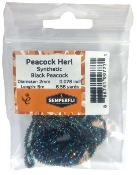Semperfli Synthetic Peacock Herl dans le groupe Hameçons et terminal tackle / Fabrication mouche / Matériel de montage de mouches / Autres matériaux synthétiques l\'adresse Sportfiskeprylar.se (BSPH002BLKr)