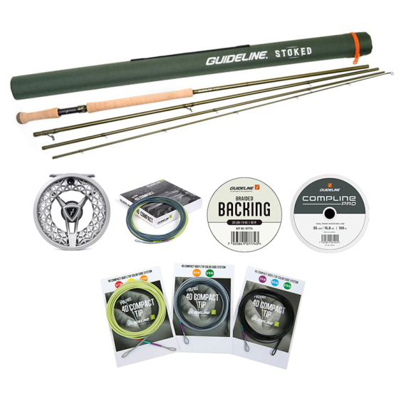 Guideline Stoked Tvåhands Fly Combo - 12\' #7/8 dans le groupe Kit de pêche / Kit de pêche à la mouche / Set de pêche à la mouche à deux mains l\'adresse Sportfiskeprylar.se (BUNDLE_105844GLDH)